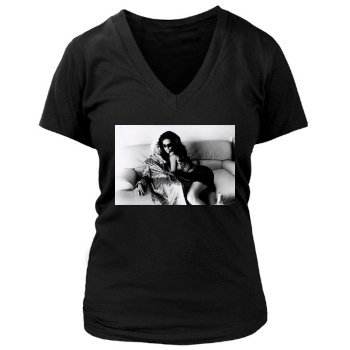 Adriana Lima Women's Deep V-Neck TShirt