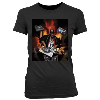 Afrika Bambaataa Women's Junior Cut Crewneck T-Shirt