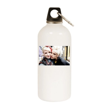 Agyness Deyn White Water Bottle With Carabiner