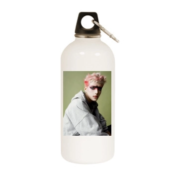 Agyness Deyn White Water Bottle With Carabiner