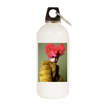 Agyness Deyn White Water Bottle With Carabiner