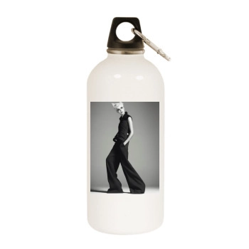 Agyness Deyn White Water Bottle With Carabiner