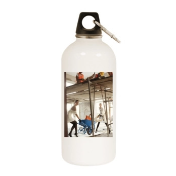 Agyness Deyn White Water Bottle With Carabiner