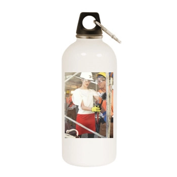 Agyness Deyn White Water Bottle With Carabiner