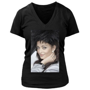 Aishwarya Rai Women's Deep V-Neck TShirt