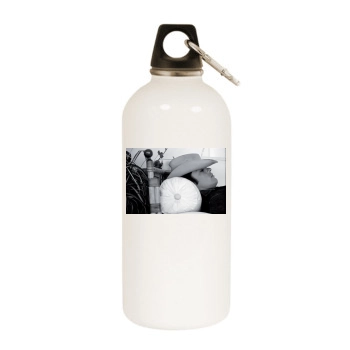 Alain Delon White Water Bottle With Carabiner