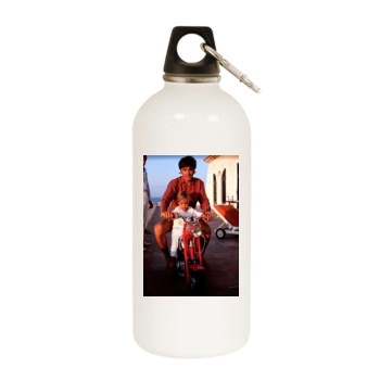 Alain Delon White Water Bottle With Carabiner