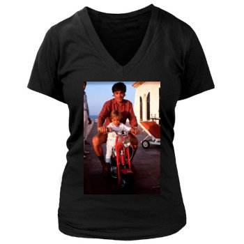 Alain Delon Women's Deep V-Neck TShirt