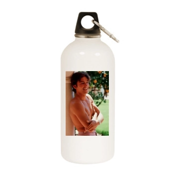 Alain Delon White Water Bottle With Carabiner