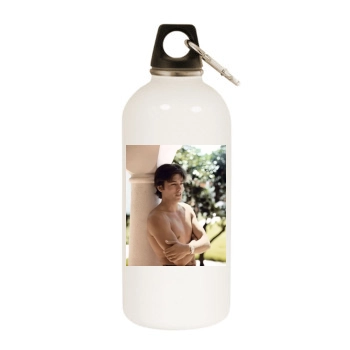 Alain Delon White Water Bottle With Carabiner