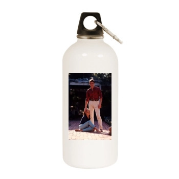 Alain Delon White Water Bottle With Carabiner