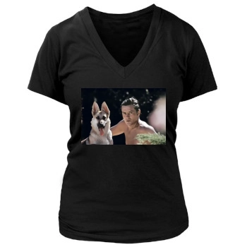 Alain Delon Women's Deep V-Neck TShirt