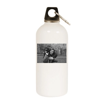 Alain Delon White Water Bottle With Carabiner