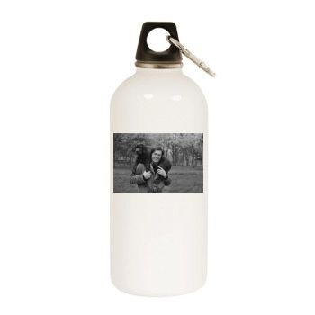 Alain Delon White Water Bottle With Carabiner