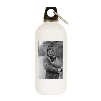 Alain Delon White Water Bottle With Carabiner