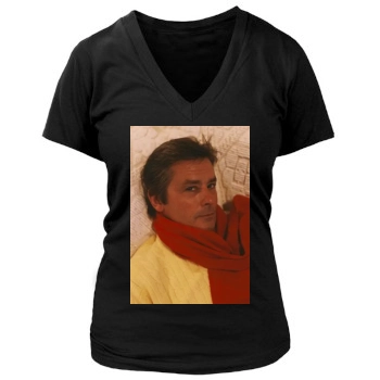 Alain Delon Women's Deep V-Neck TShirt