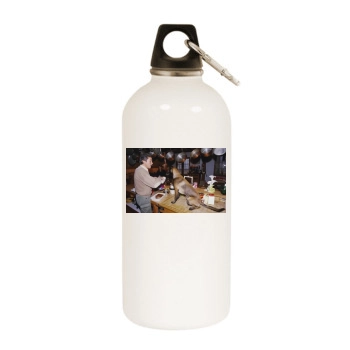 Alain Delon White Water Bottle With Carabiner