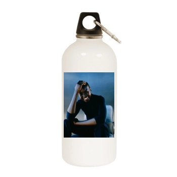 Alek Wek White Water Bottle With Carabiner