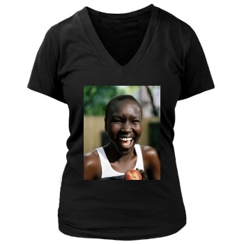 Alek Wek Women's Deep V-Neck TShirt