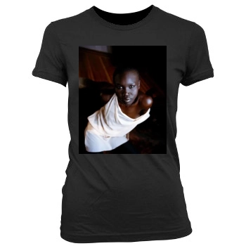 Alek Wek Women's Junior Cut Crewneck T-Shirt