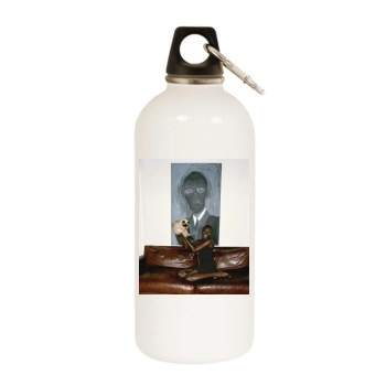 Alek Wek White Water Bottle With Carabiner