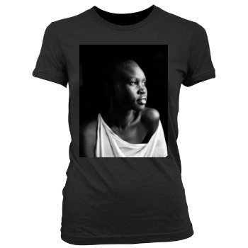 Alek Wek Women's Junior Cut Crewneck T-Shirt