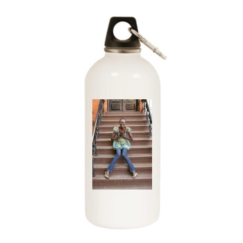 Alek Wek White Water Bottle With Carabiner