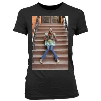 Alek Wek Women's Junior Cut Crewneck T-Shirt