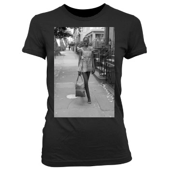 Alek Wek Women's Junior Cut Crewneck T-Shirt