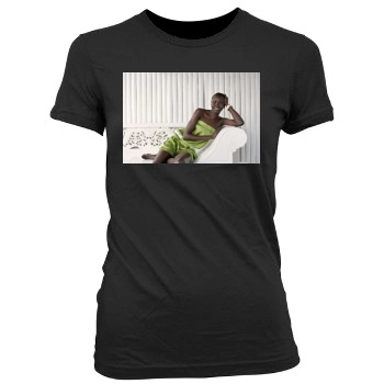 Alek Wek Women's Junior Cut Crewneck T-Shirt