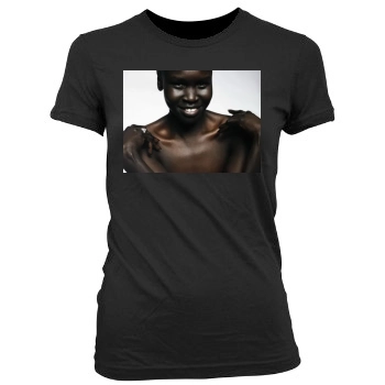 Alek Wek Women's Junior Cut Crewneck T-Shirt