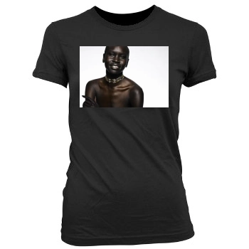 Alek Wek Women's Junior Cut Crewneck T-Shirt