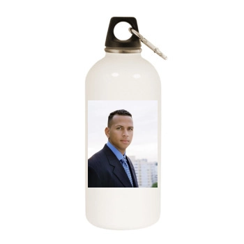 Alex Rodriguez White Water Bottle With Carabiner