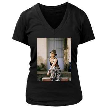 Alicia Keys Women's Deep V-Neck TShirt