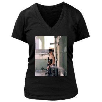 Alicia Keys Women's Deep V-Neck TShirt