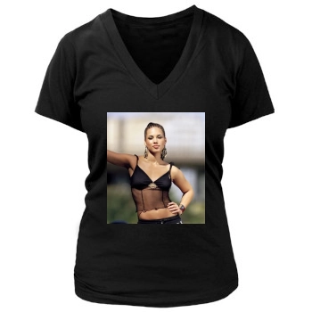 Alicia Keys Women's Deep V-Neck TShirt