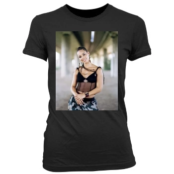 Alicia Keys Women's Junior Cut Crewneck T-Shirt