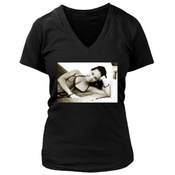 Alicia Keys Women's Deep V-Neck TShirt