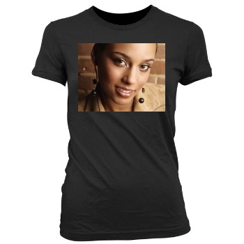 Alicia Keys Women's Junior Cut Crewneck T-Shirt