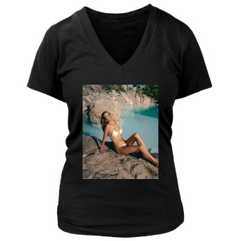 Alessandra Ambrosio Women's Deep V-Neck TShirt