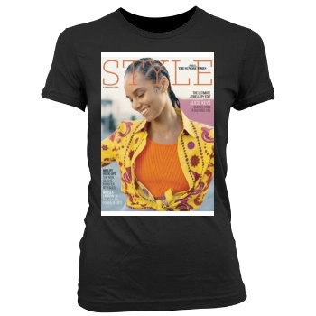 Alicia Keys Women's Junior Cut Crewneck T-Shirt