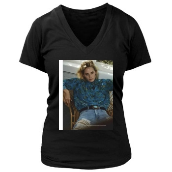 Amber Valletta Women's Deep V-Neck TShirt