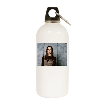 Aubrey Plaza White Water Bottle With Carabiner