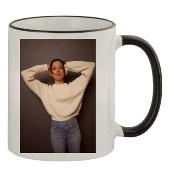 Aubrey Plaza 11oz Colored Rim & Handle Mug