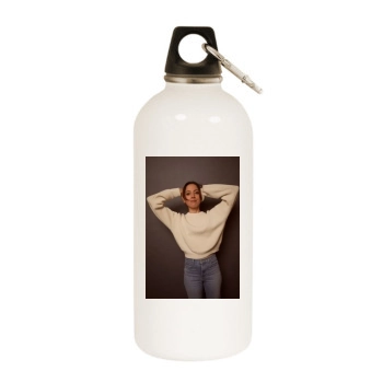 Aubrey Plaza White Water Bottle With Carabiner