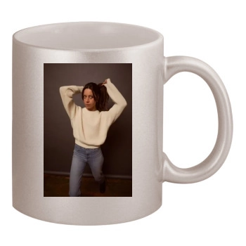 Aubrey Plaza 11oz Metallic Silver Mug