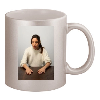 Aubrey Plaza 11oz Metallic Silver Mug