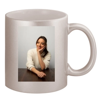 Aubrey Plaza 11oz Metallic Silver Mug