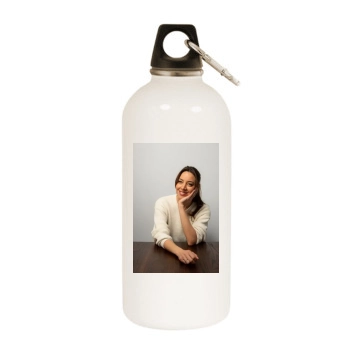 Aubrey Plaza White Water Bottle With Carabiner