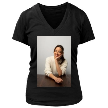 Aubrey Plaza Women's Deep V-Neck TShirt